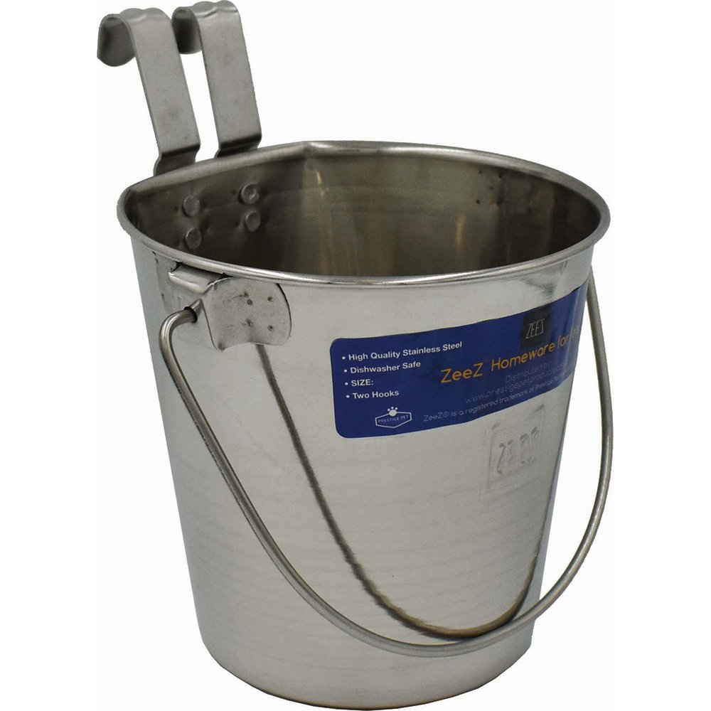 ZEEZ® SS Flat Sided Bucket Pail 2.68L - Two Hooks