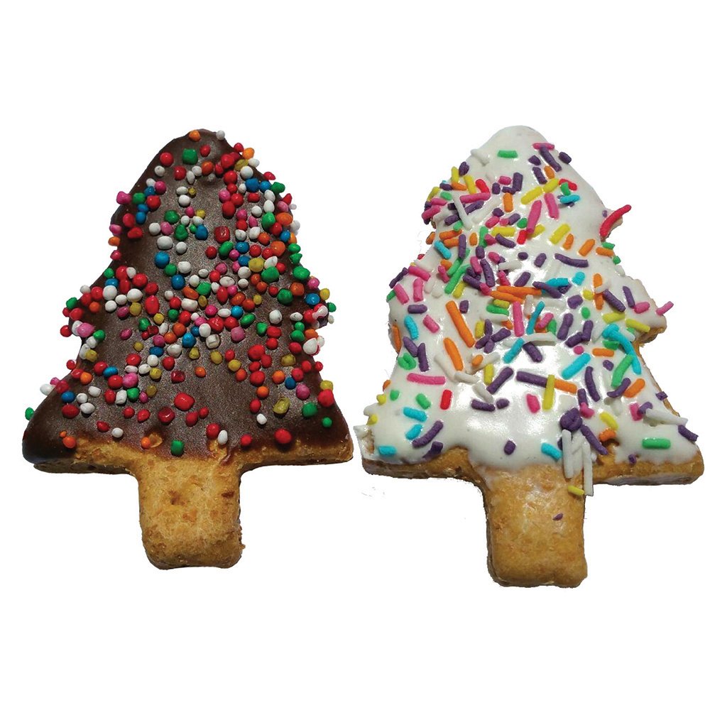 Huds and Toke CHRISTMAS CAROB & YOGHURT FROSTED TREE BULK BOX 36pk - 7.5cm - Click to enlarge