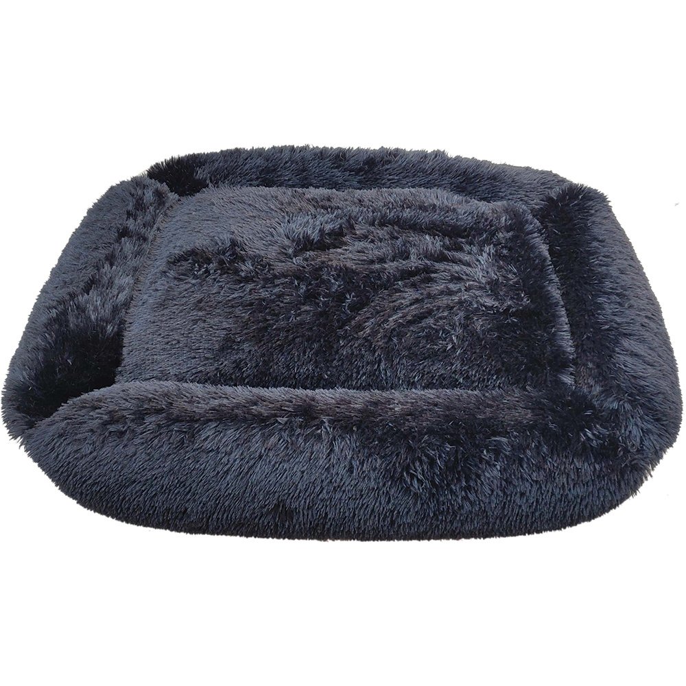 Snuggle Pals® CALMING RECTANGLE CUDDLER BED Black - Xlarge 110x90cm - Click to enlarge