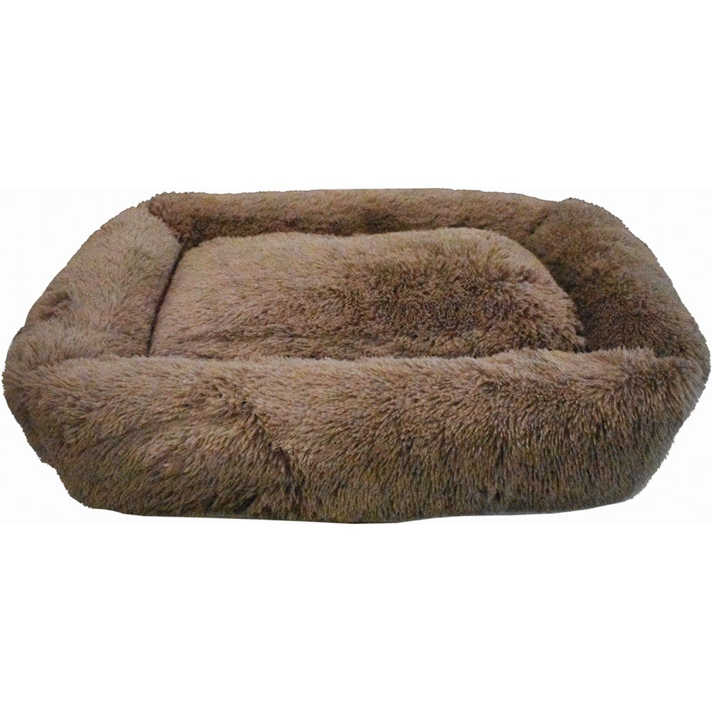 Snuggle Pals® CALMING RECTANGLE CUDDLER BED Brown - Xlarge 110x90cm