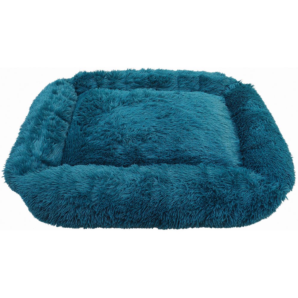 Snuggle Pals® CALMING RECTANGLE CUDDLER BED Peacock - Xlarge 110x90cm - Click to enlarge