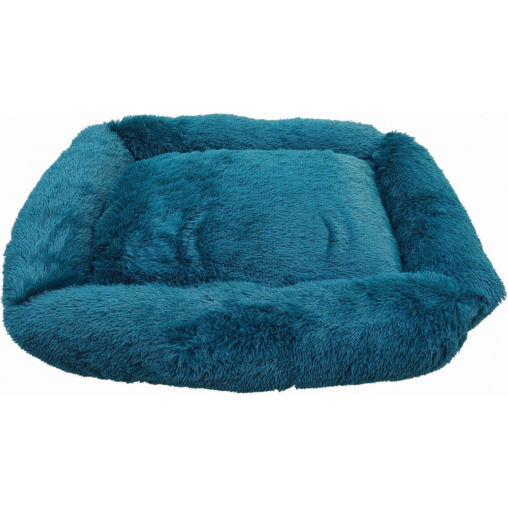 Snuggle Pals® CALMING RECTANGLE CUDDLER BED Peacock - XXL 120x100cm - Click to enlarge