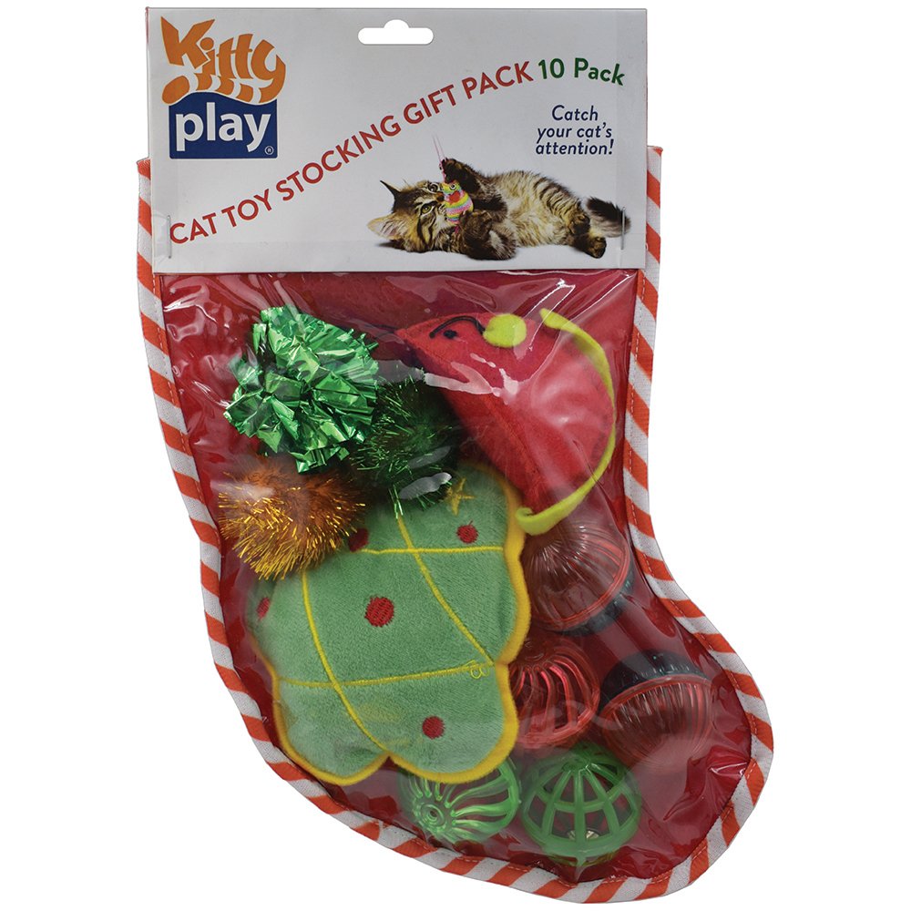 Kitty Play CHRISTMAS CAT TOY STOCKING 10 PACK