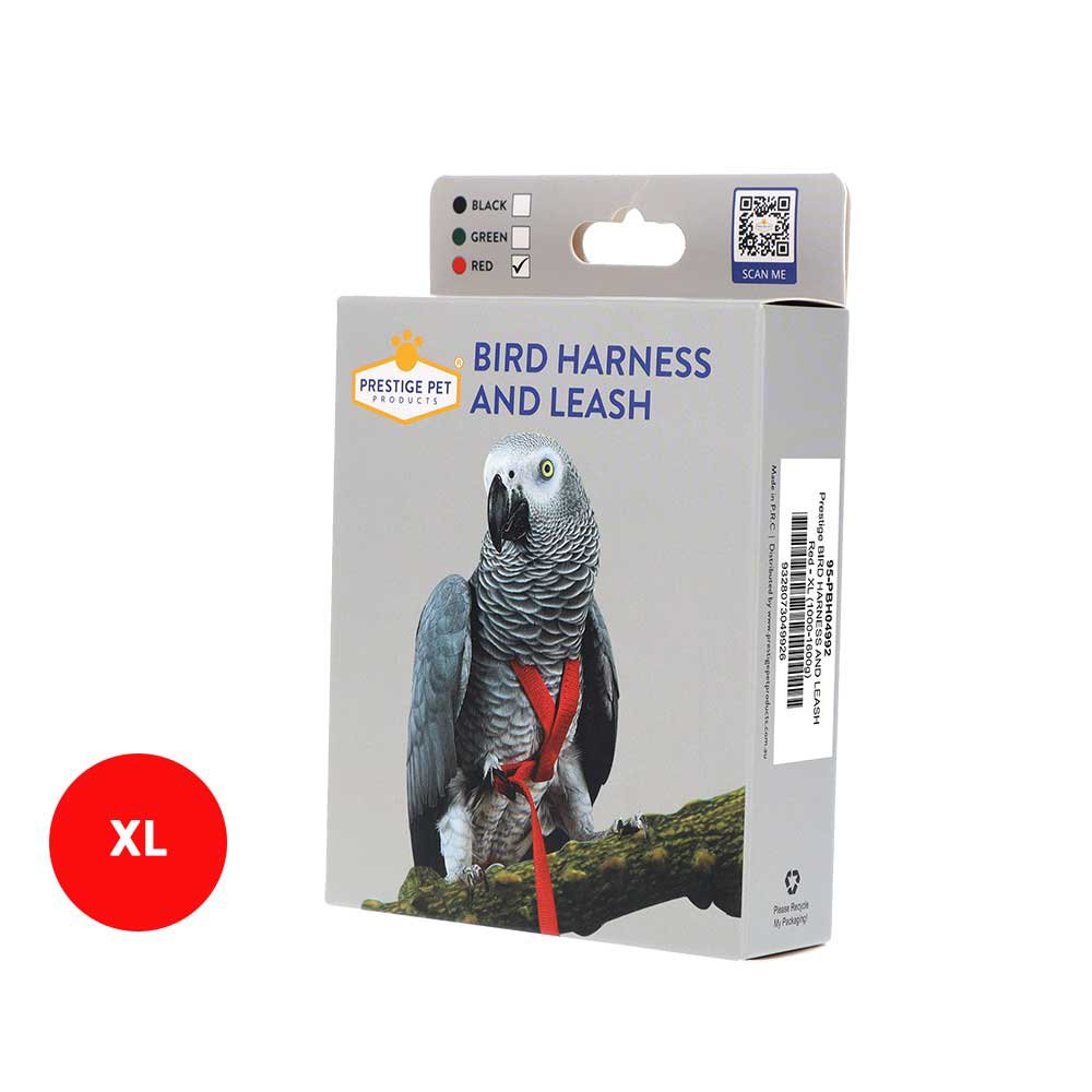 Prestige BIRD HARNESS AND LEASH Red - XL (1000-1600g)