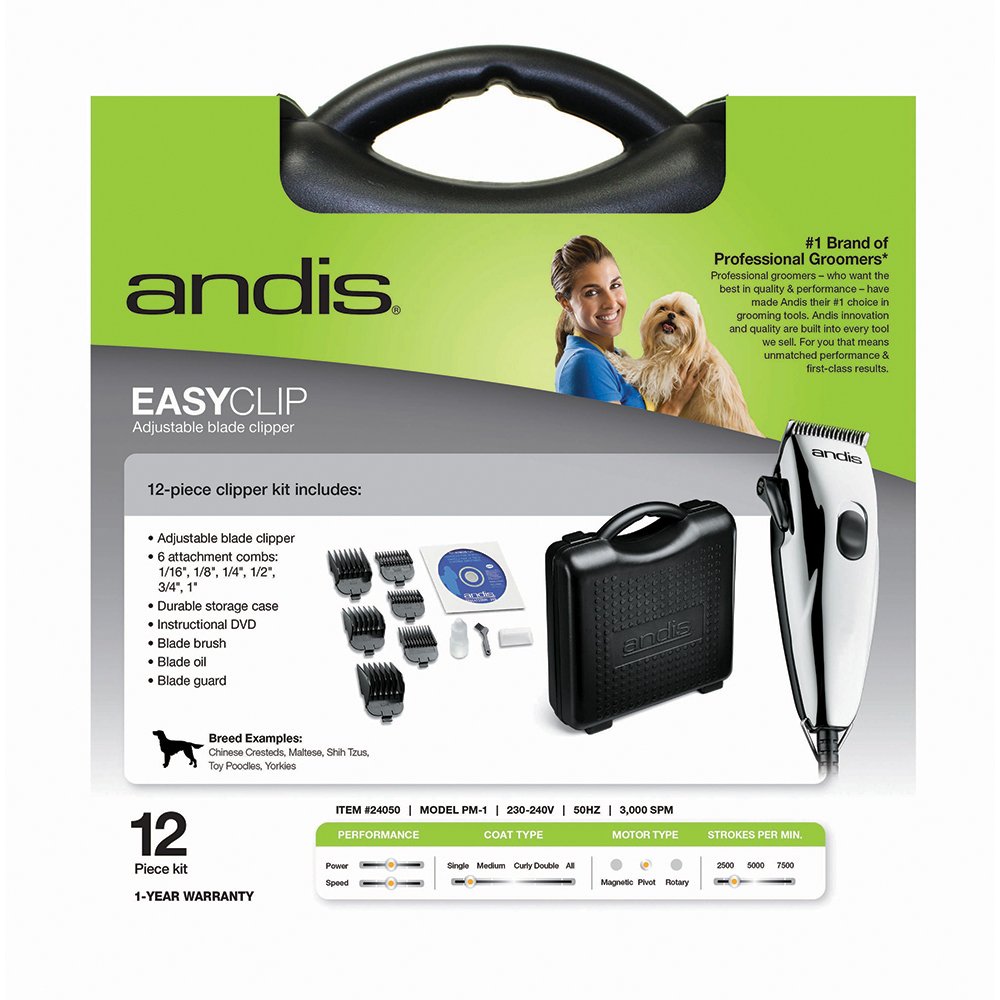 Andis CLIPPER EASYCLIP LIGHT DUTY 12-PIECE KIT Chrome - Click to enlarge