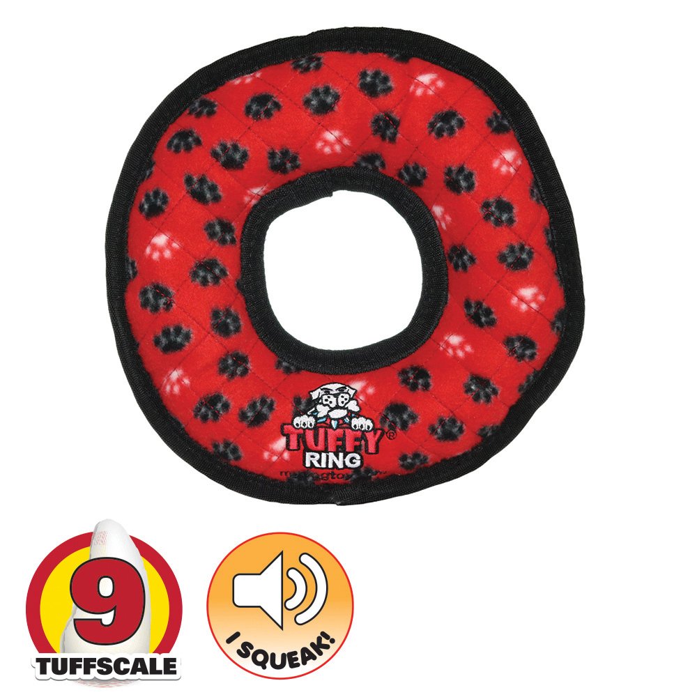 Tuffy ULTIMATES RING Red Paws 27x5cm