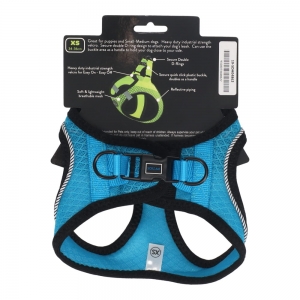 Scream SMALL DOG QUICK FIT REFLECTIVE DOG HARNESS Loud Blue 34-36cm (XS)