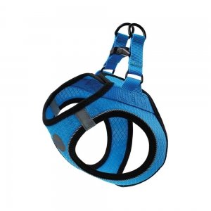 Scream SMALL DOG QUICK FIT REFLECTIVE DOG HARNESS Loud Blue 34-36cm (XS)