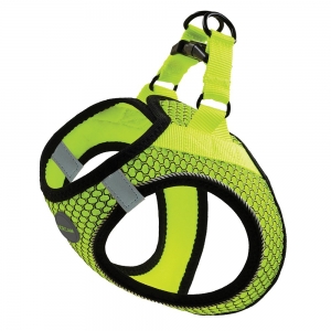 Scream SMALL DOG QUICK FIT REFLECTIVE DOG HARNESS Loud Green 41-45cm (M)