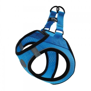 Scream SMALL DOG QUICK FIT REFLECTIVE DOG HARNESS Loud Blue 41-45cm (M)