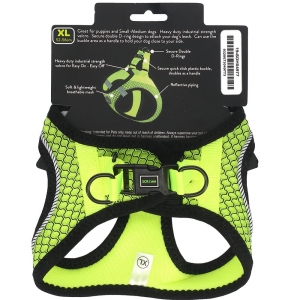 Scream SMALL DOG QUICK FIT REFLECTIVE DOG HARNESS Loud Green 52-56cm (XL)