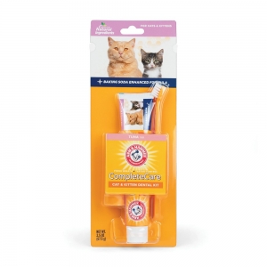 Arm & Hammer COMPLETE CARE DENTAL KIT FOR CATS (Toothbrush, Finger Brush & 70ml