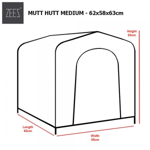 ZEEZ MUTT HUTT DOG HOUSE - Medium 62x58x63cm