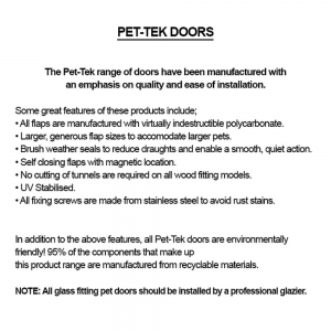 Pet-Tek GLASS FITTING PET DOOR MAXI SLIMLINE - Clear 30.4cm dia.