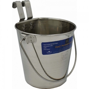 ZEEZ® SS Flat Sided Bucket Pail 2.68L - Two Hooks - Click for more info