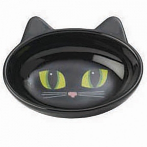 Petrageous FRISKY KITTY CAT BOWL OVAL Black 13cm