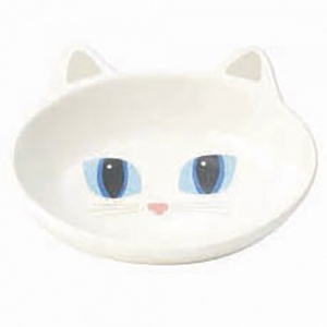 Petrageous FRISKY KITTY CAT BOWL OVAL White 13cm