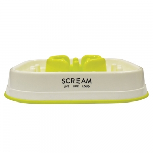 Scream SLOW FEED INTERACTIVE DOG BOWL Loud Green 28x28x7cm