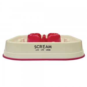Scream SLOW FEED INTERACTIVE DOG BOWL Loud Pink 28x28x7cm