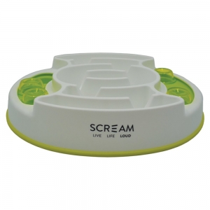 Scream SLOW FEED INTERACTIVE PUZZLE BOWL Loud Green 27x31cm - Click for more info