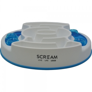 Scream SLOW FEED INTERACTIVE PUZZLE BOWL Loud Blue 27x31cm - Click for more info