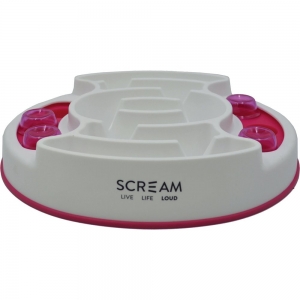 Scream SLOW FEED INTERACTIVE PUZZLE BOWL Loud Pink 27x31cm