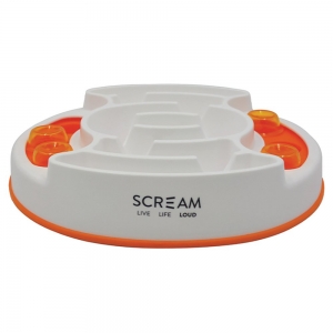 Scream SLOW FEED INTERACTIVE PUZZLE BOWL Loud Orange 27x31cm