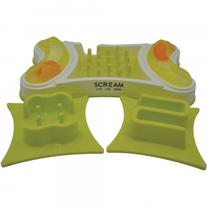 Scream 2-in-1 INTERACTIVE CAT BOWL Loud Green 32.5x19.5cm - Click for more info