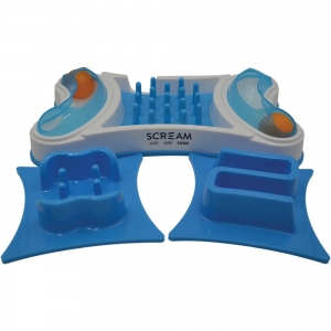 Scream 2-in-1 INTERACTIVE CAT BOWL Loud Blue 32.5x19.5cm - Click for more info