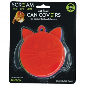Scream CAT FOOD CAN COVER 4pk Assorted Colours