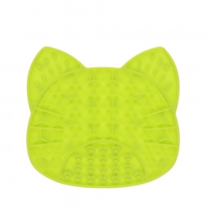 Scream LICK ENRICHMENT MAT SUCTION BASE - CAT FACE Loud Green 18x17cm