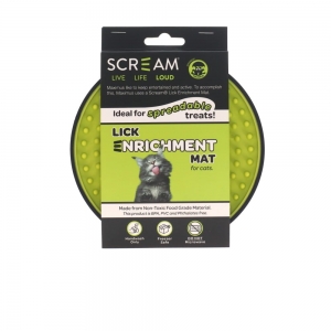 Scream LICK ENRICHMENT MAT FOR CRATE/CAGE - ROUND Loud Green 15x3.9cm