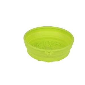 Scream COLLAPSIBLE TRAVEL BOWL W/SUCTION BASE Loud Green Large 14x4.5cm (350ml)