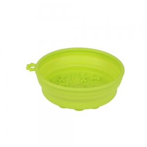 Scream COLLAPSIBLE TRAVEL BOWL W/SUCTION BASE Loud Green Large 14x4.5cm (350ml)