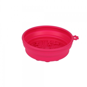 Scream COLLAPSIBLE TRAVEL BOWL W/SUCTION BASE Loud Pink Large 14x4.5cm (350ml)