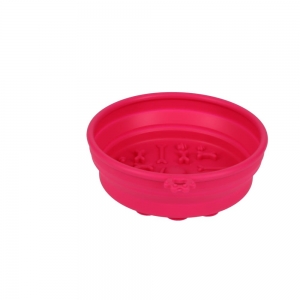 Scream COLLAPSIBLE TRAVEL BOWL W/SUCTION BASE Loud Pink Large 14x4.5cm (350ml)