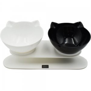 ZEEZ® DOUBLE ELEVATED TILTED CAT BOWL 2 x 250ml - Click for more info