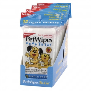 Petkin PET WIPES TO-GO Display Tray of 6 Packets - Click for more info