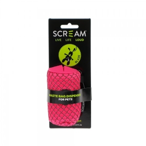 Scream PET WASTE BAG DISPENSER w/CLIP (NO BAG) Loud Pink 4.5x8cm