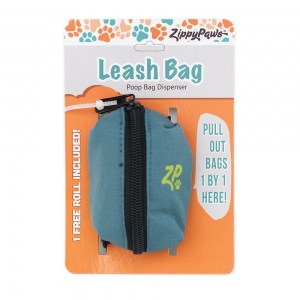ZippyPaws ADVENTURE LEASH BAG WASTE BAG DISPENSER - Forest Green 9x6cm - Click for more info