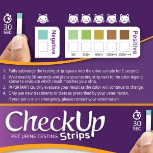 CheckUp DOG AND CAT URINE TESTING STRIPS FOR DETECTION OF DIABETES 50pk