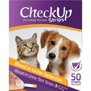 CheckUp DOG AND CAT URINE TESTING STRIPS FOR DETECTION OF BLOOD IN THE URINE 50p