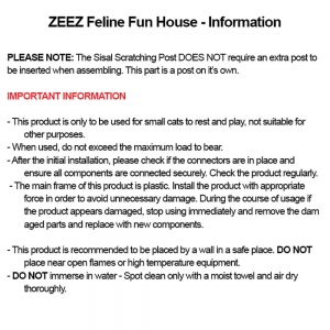ZEEZ FELINE CUBE FUN HOUSE 40x40x73cm (8Kg weight limit)