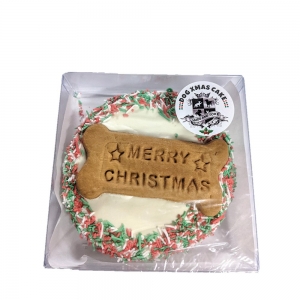 Huds and Toke MERRY CHRISTMAS FROSTED DOGGY CAKE 1pk  - 12cm