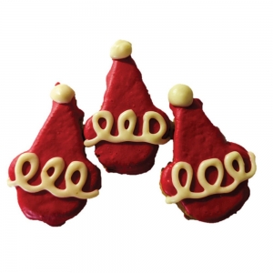 Huds and Toke CHRISTMAS SANTA HAT COOKIE BULK 30pk - 7cm - Click for more info