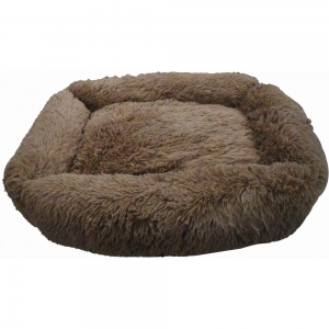 Snuggle Pals® CALMING RECTANGLE CUDDLER BED Brown - Large 80x70cm - Click for more info