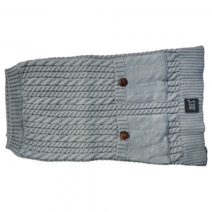 ZEEZ CABLE KNITTED SWEATER Small 27cm - Grey - Click for more info