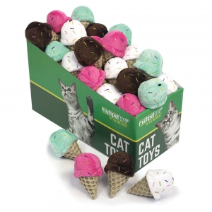 Multipet ICE CREAM CONE CAT TOY Asstd. Colours PDQ 25pc - Click for more info