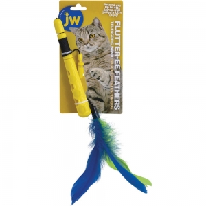 JW CAT TELESCOPIC FLUTTER-EE FEATHER WAND 120cm Long (Extended) - Click for more info