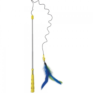JW CAT TELESCOPIC FLUTTER-EE FEATHER WAND 120cm Long (Extended)